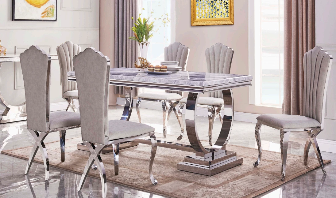 Stunning Luxurious Dining Chair With Chrome Legs B